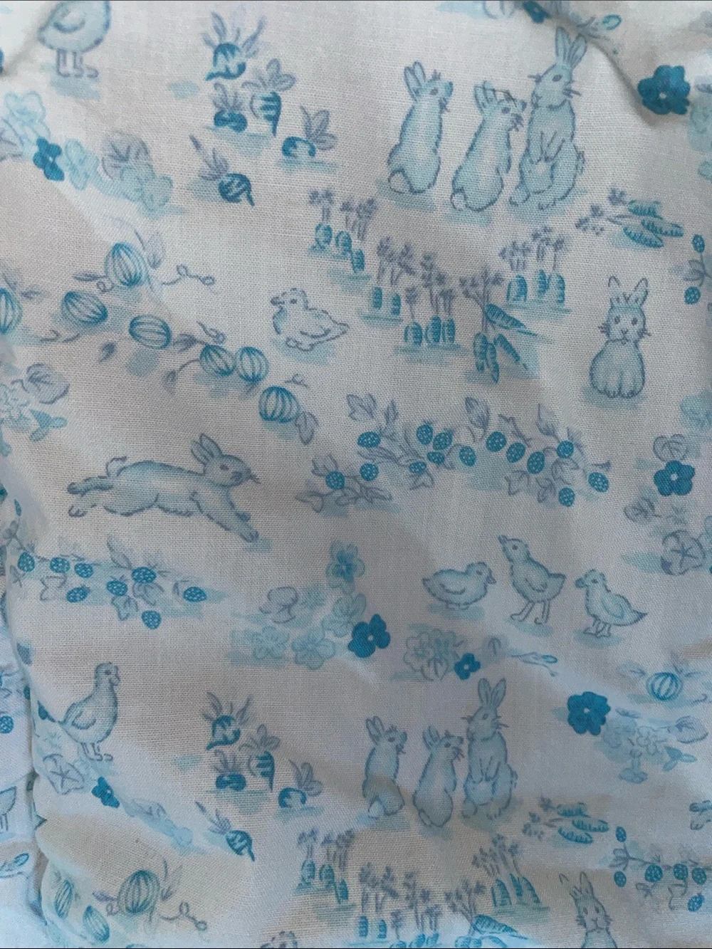 Light blue & white baby quilt/comforter-36” x 28”